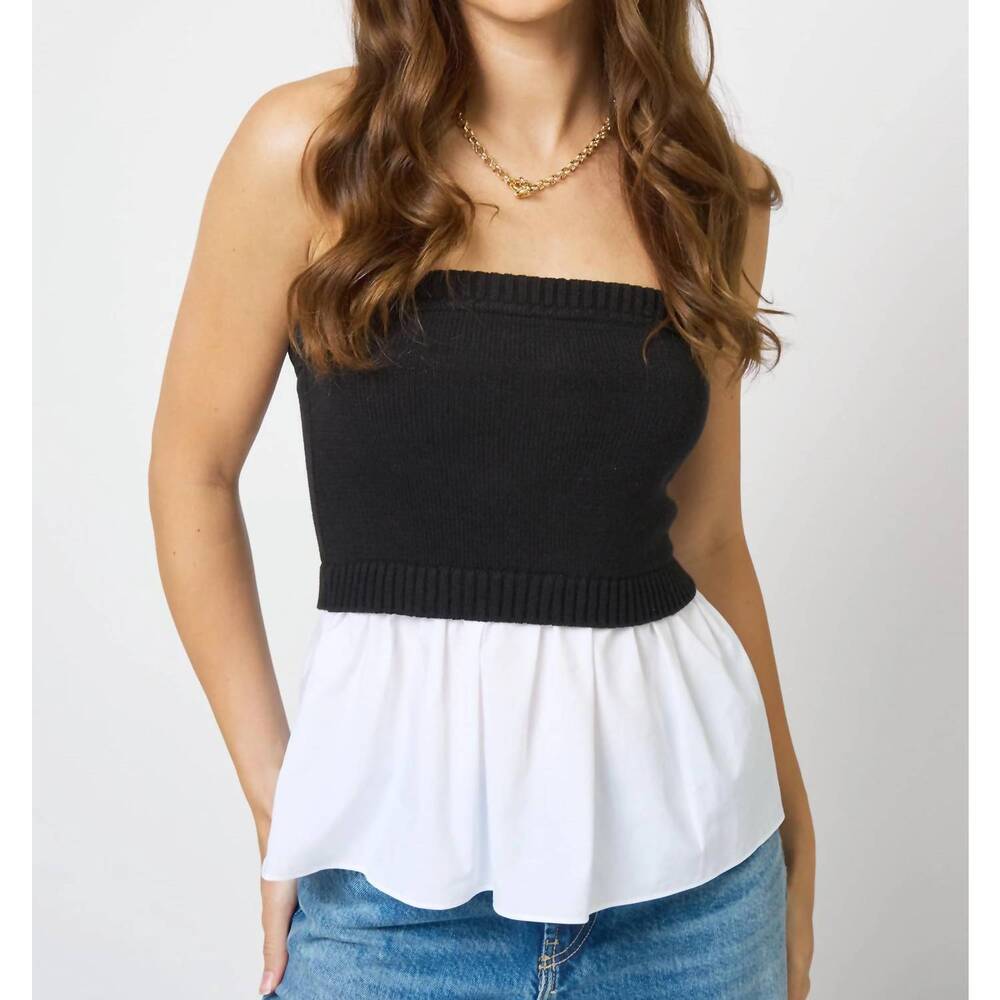NEW CENTRAL PARK WEST violete tube top in black